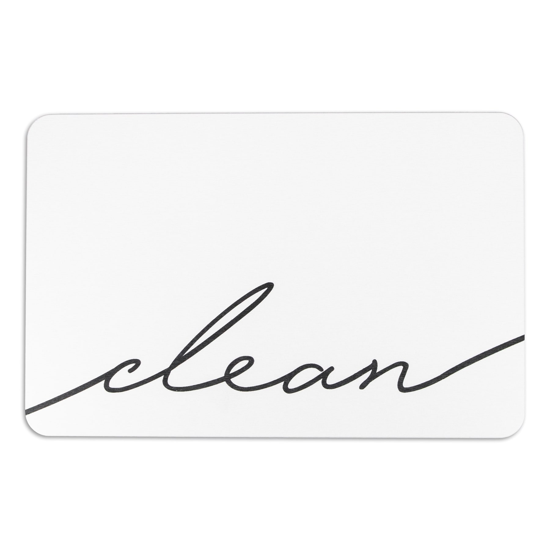 Artsy Mats Clean Script White Stone Non Slip Bath Mat