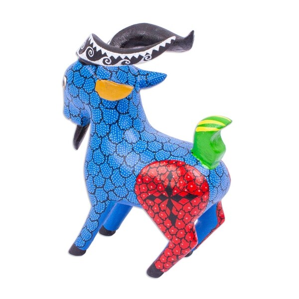 Novica Handmade Blue Goat Wood Alebrije Sculpture - Bed Bath