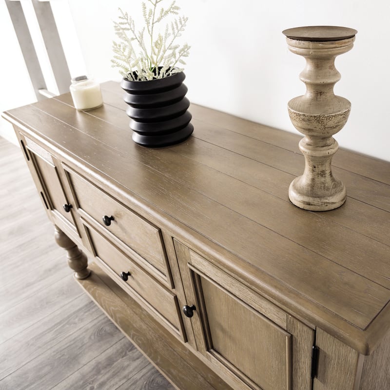 Furniture of America Trenden Modern Farmhouse Solid Wood 2-Drawer Storage Server