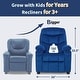 preview thumbnail 49 of 79, MCombo Big Kids Recliner Chair with Cup Holders , Velvet Fabric