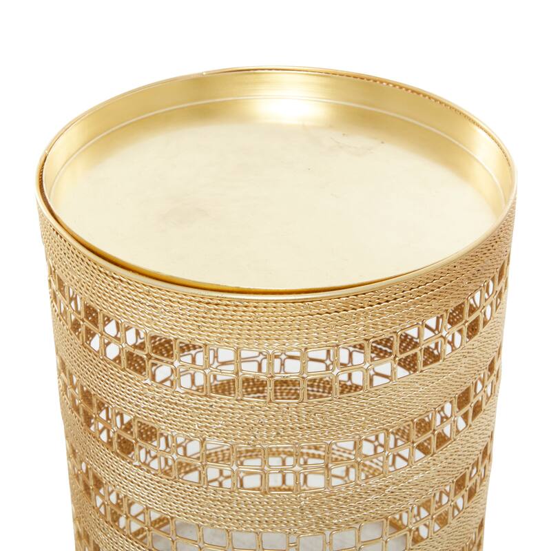 Gold Metal Transitional Accent Table (Set of 2)