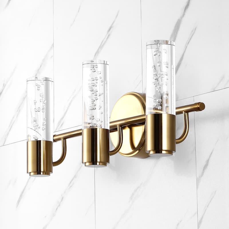 Alain Minimalist Modern Bubble Acrylic/Iron Integrated LED Vanity Light, by JONATHAN Y
