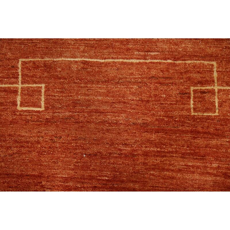 Orange Gabbeh Kashkoli Oriental Wool Runner Rug Hand-knotted Carpet - 2'7" x 9'10"