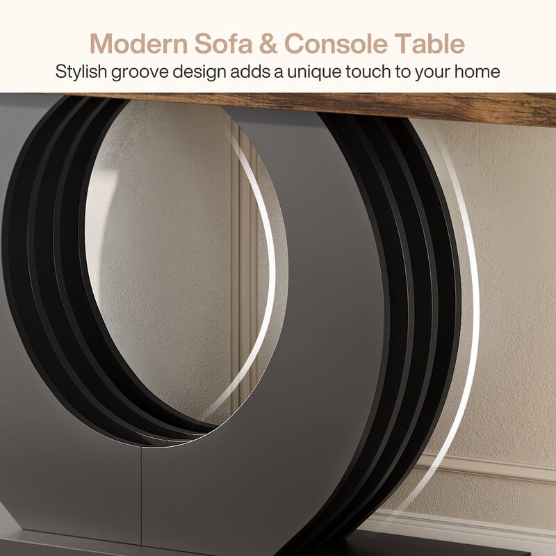 63" Console Table, Long Sofa Entryway Accent Table, Living Room Hallway Behind Sofa Table