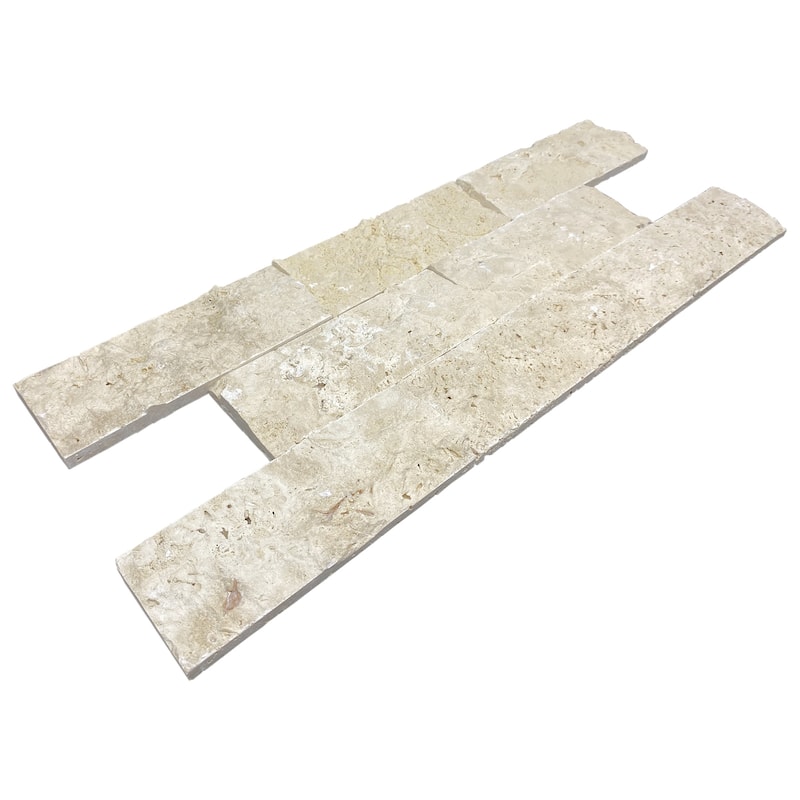 Ivory Travertine 3" x 8" Split Face Tile