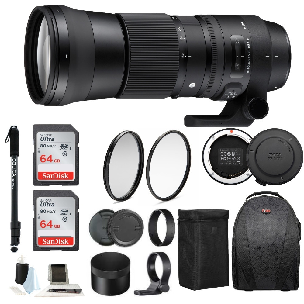 Sigma 150 600mm F 5 6 3 Dg Os Hsm Contemporary Lens For Nikon Bundle Overstock