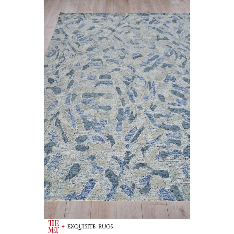 The Met X Exquisite Rugs Botanica Blue/Ivory/Multi Area Rug