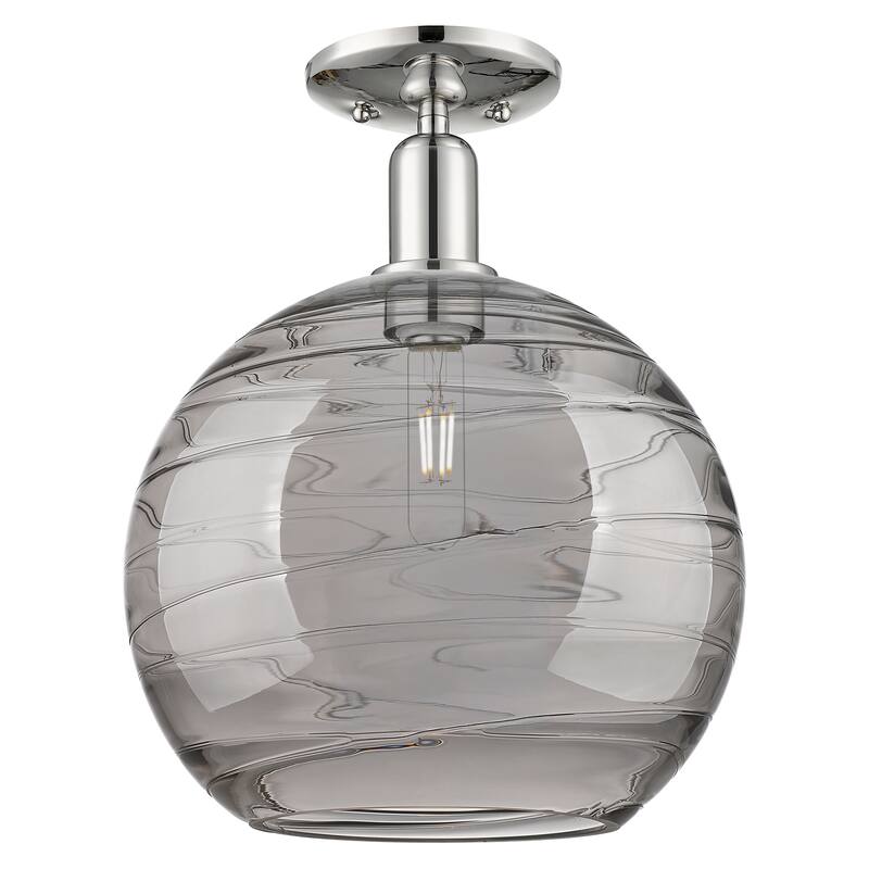 Innovations Lighting Endless Possibilities Arcadia - Athens Deco Swirl - 1 Light 12" Semi-Flush Mount - Polished Nickel