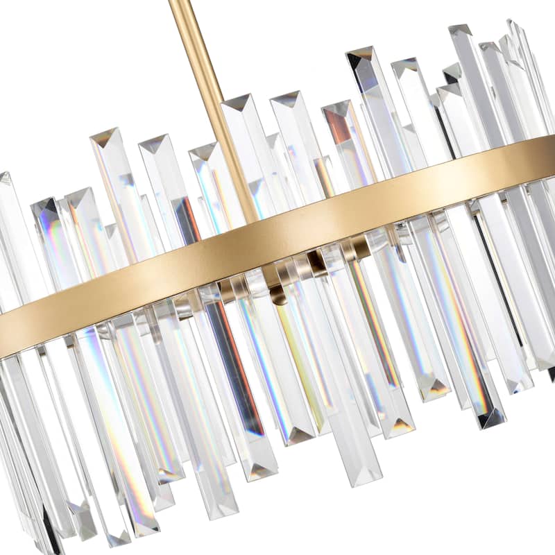Casandra Glossy Bronze 5-light Drum Crystal Glass Chandelier - 18.5 inches in diameter x 16.5 inches H