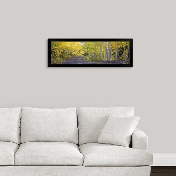 "Fall road Telluride CO" Black Framed Print