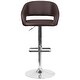 preview thumbnail 65 of 98, Chrome Upholstered Height-adjustable Rounded Mid-back Barstool