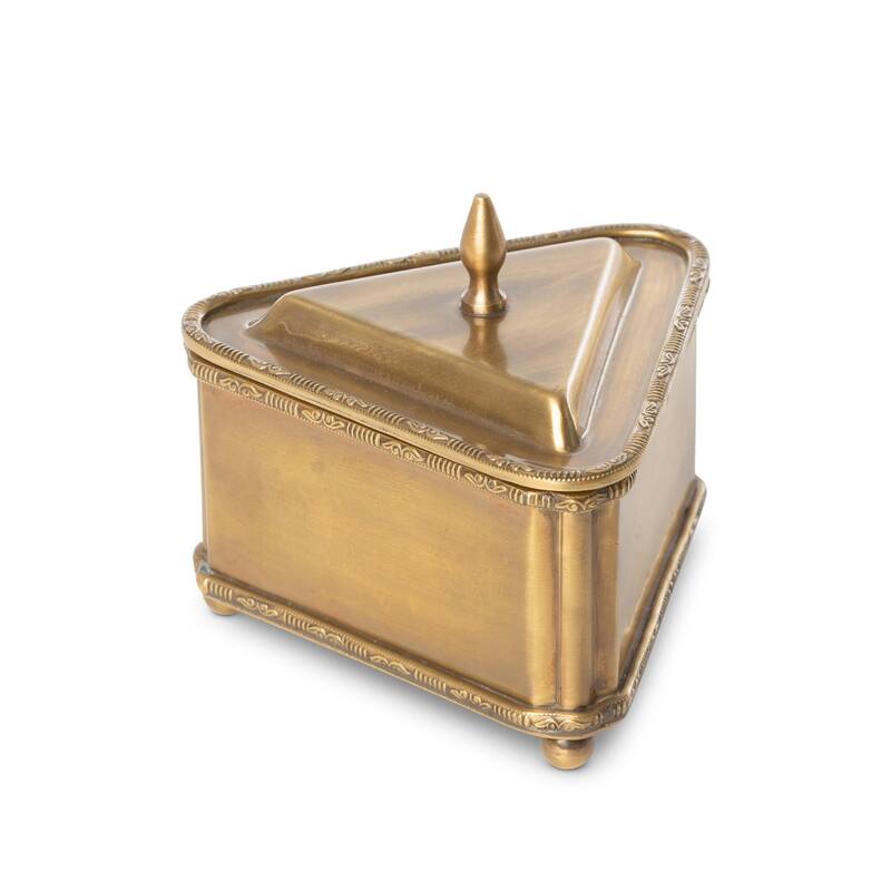 Brass Escritoire Boxes, Set Of 3 - Rectangle: 5.75"L x 3.5"W x 5.5"H
