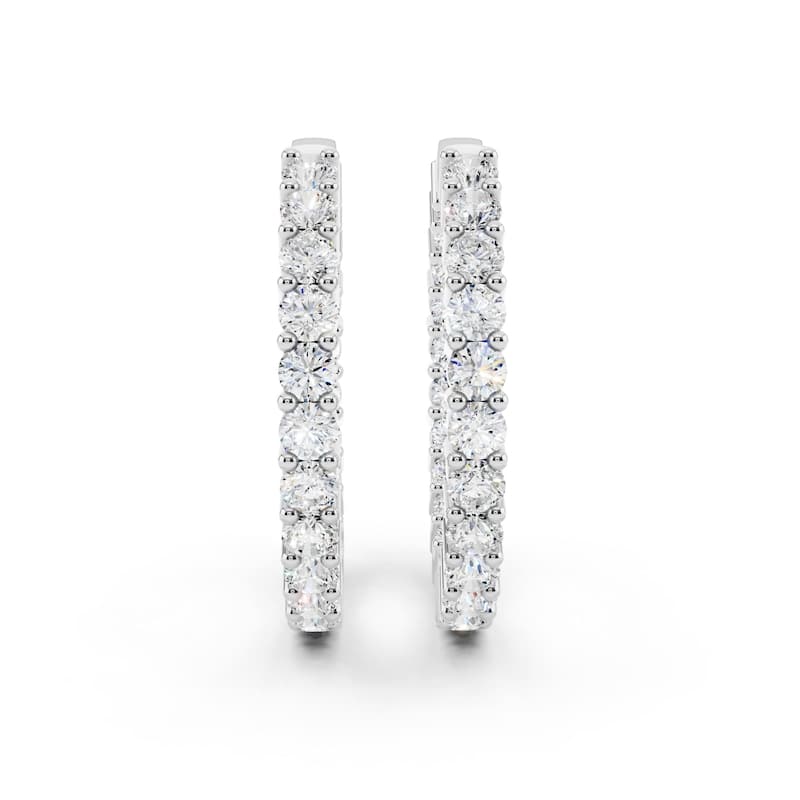 Vault Classics 4.00ct TW Natural Diamond Hoop Earrings (I VS2)