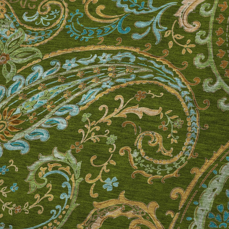 Premium Machine Washable Paisley Sherpa Throw Blanket