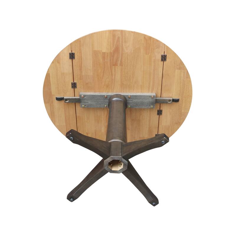 42 in. Round Top Dual Drop Leaf Pedestal Dining Table