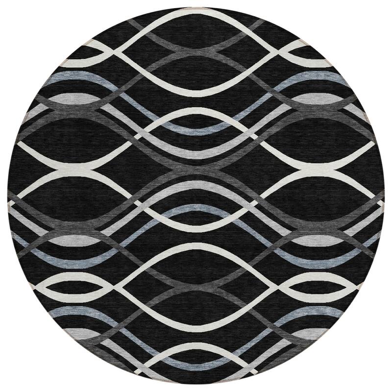 HomeRoots Abstract Transitional Rectangle Outdoor Rug