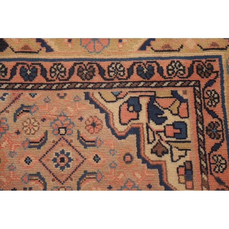 All-Over Mahal Persian Vintage Runner Rug Hand-Knotted Wool Carpet - 3'9" x 13'4"