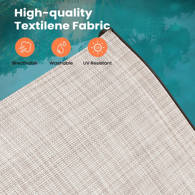 Pellebant Outdoor Adjustable Patio Chaise Lounge Chairs with Armrest Set of 2