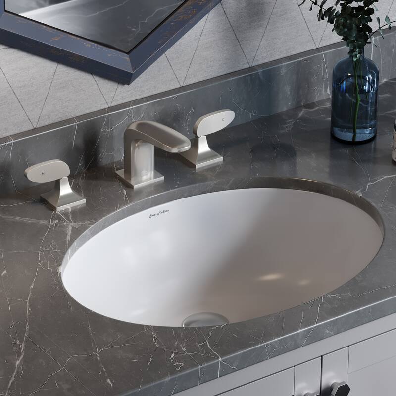 Monaco 19" Oval Under-Mount Bathroom Sink - White
