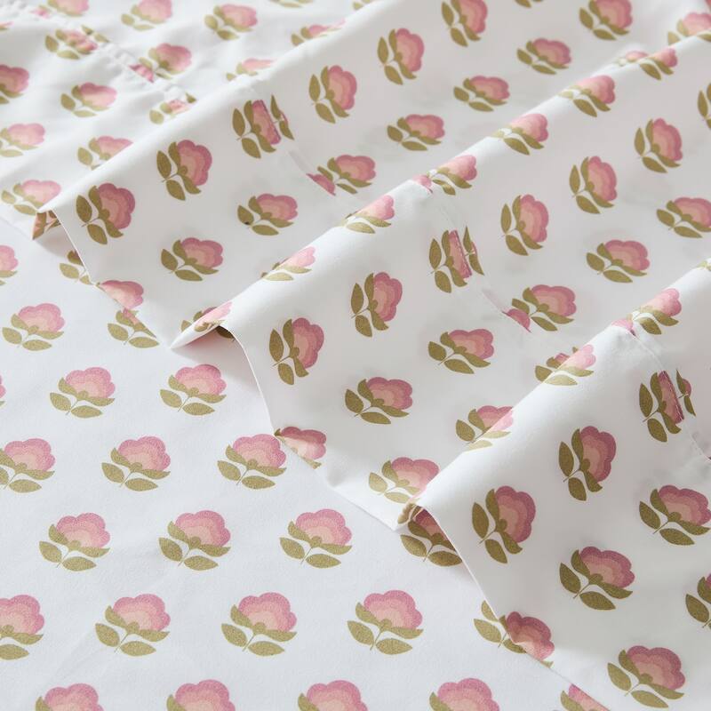 Lush Decor Prisha Floral Peach Sheet Set