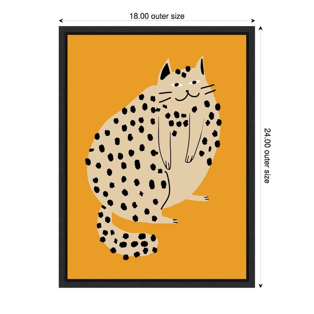 Spotted Cat Delight by Little Dean Framed Canvas Wall Art