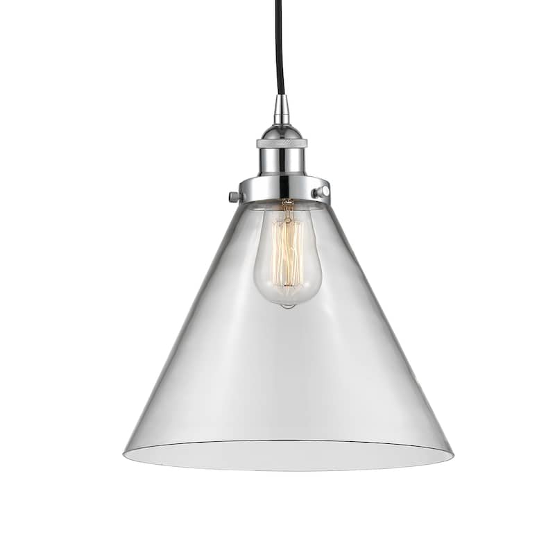 Innovations Lighting 616-1PH-15-12-L Cone Pendant Cone 12" Wide - Polished Chrome / Clear