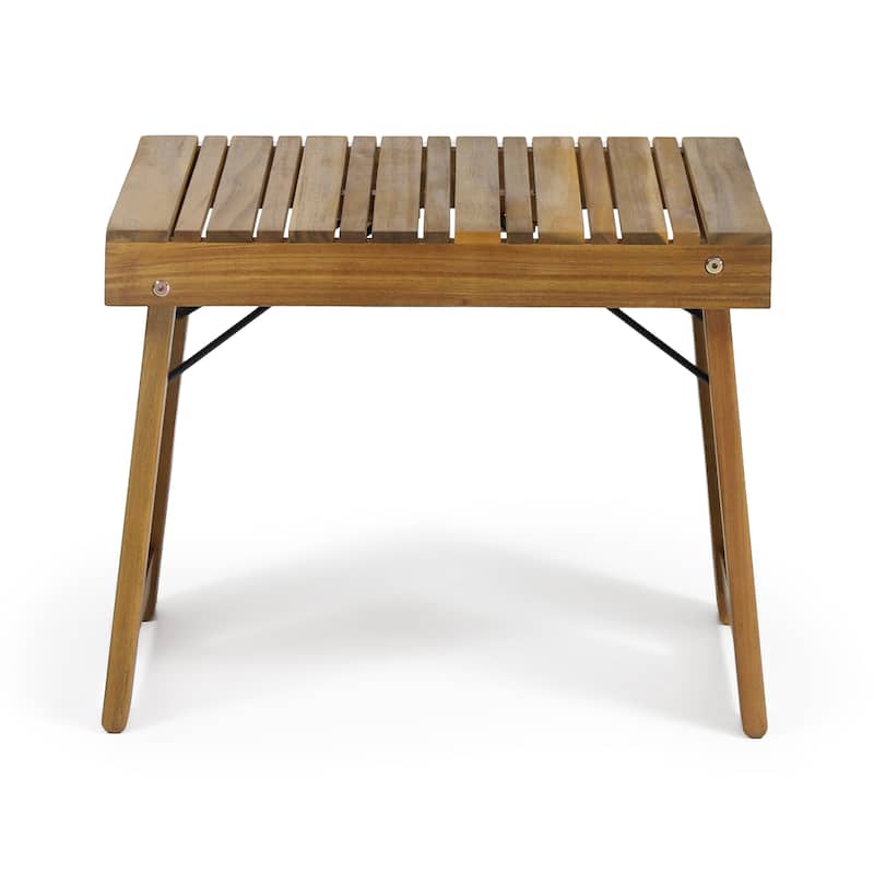 Nadine Outdoor Acacia Wood 3 Piece Chaise Lounge Set by Christopher Knight Home