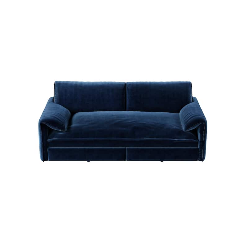 66" Queen Pull Out Sofa Bed, 3-in-1 Convertible Sleeper Sofa with Side Storage,Multi-Functional Velvet Loveseat Bed
