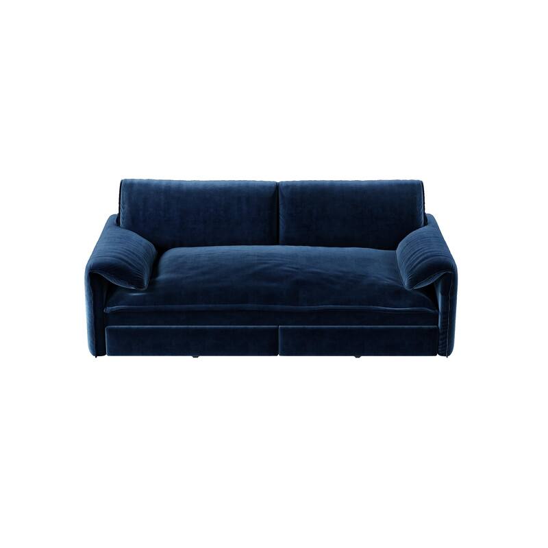 66" Queen Pull Out Sofa Bed,3-in-1 Convertible Sleeper Sofa with Side Storage,Multi-Functional Velvet Loveseat Bed