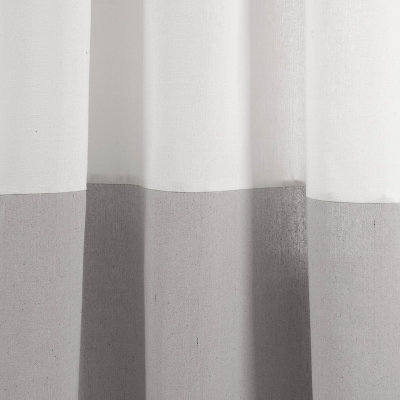 Lush Decor Faux Linen Grommet Colorblock Window Curtain Single Panel - 84" x 40"