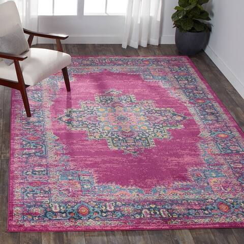 Porch & Den Dobbin Vintage Persian Medallion Farmhouse Area Rug