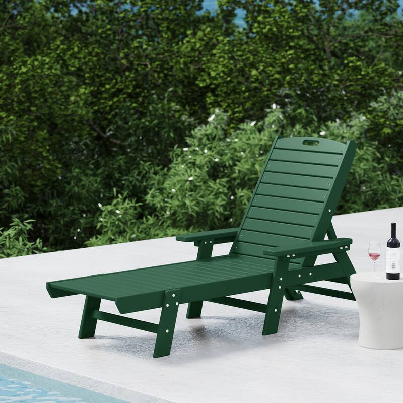 Laguna Hdpe All Weather Outdoor Patio Pool Reclining Chaise Lounge