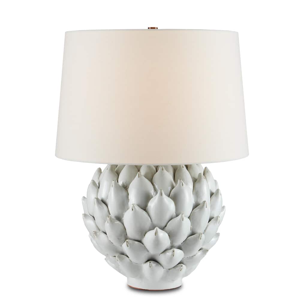 Currey & Company Cynara White Table Lamp - 25"h x 19"dia