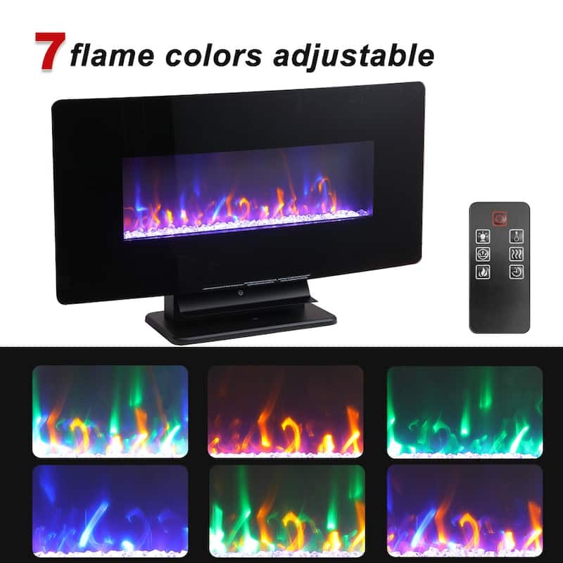 36 In. Freestanding or Wall Mounted Electric Fireplace