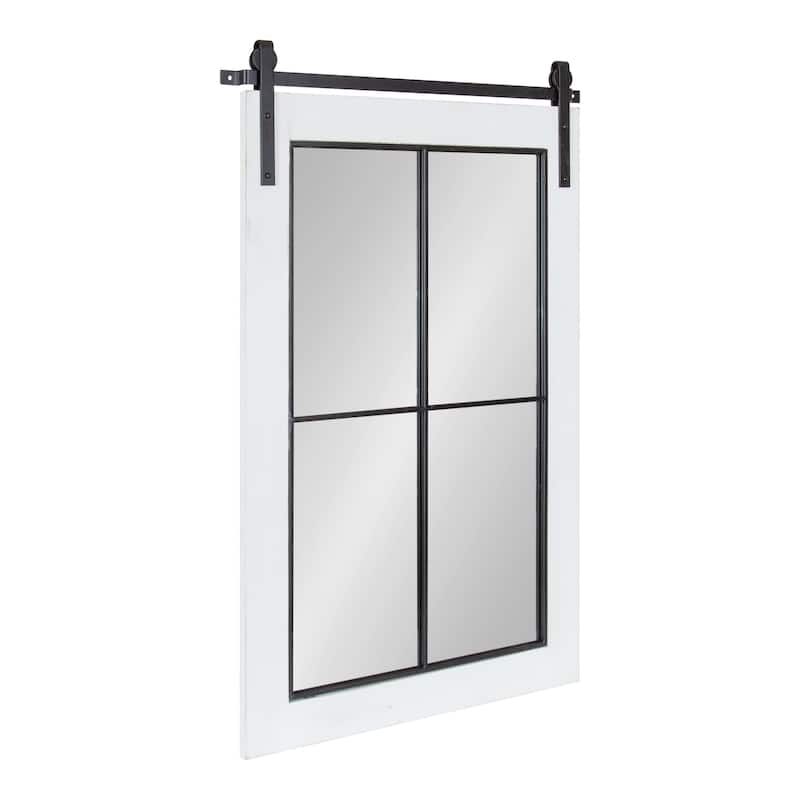 Kate and Laurel Cates Windowpane Framed Wall Mirror - 22x37 - White