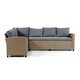 preview thumbnail 2 of 6, Decker Contemporary Wicker Padded Outdoor Sectional Sofa by M&L Co