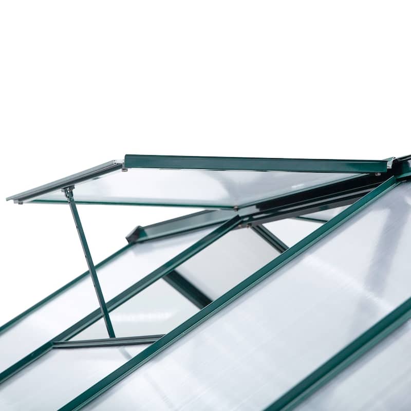 Outsunny Polycarbonate Walk-In Greenhouse with Rooftop Vent & UV-Resistant Walls