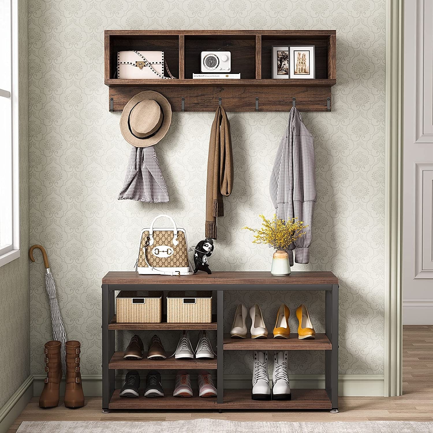 Entryway coat bench store