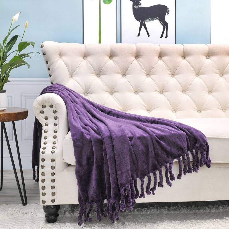Rope Braided Flannel Fleece Throw