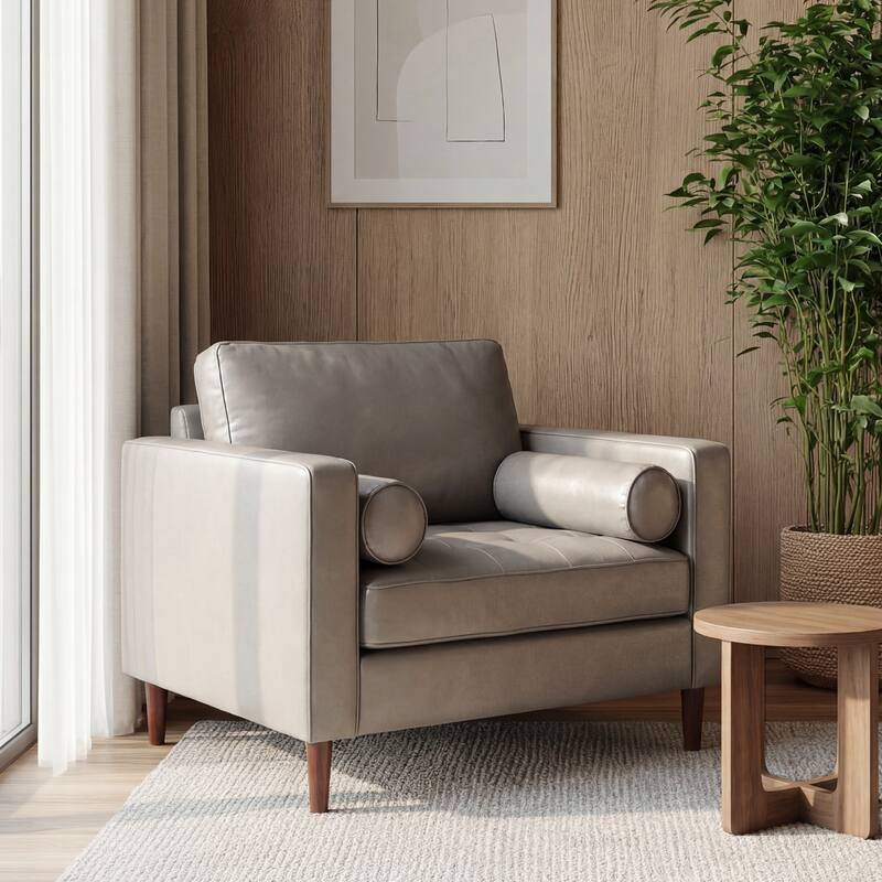 Malinta Contemporary Faux Leather Cushioned Club Chair by Christopher Knight Home