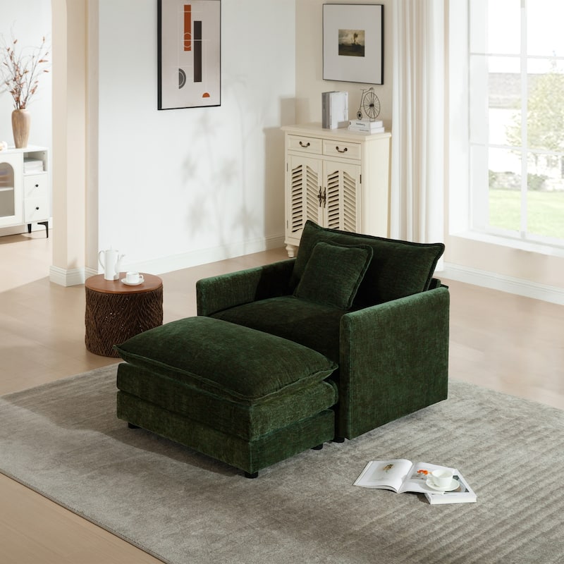 Cloud Chenille Upholstered Modular Sectional Sofa with DIY Combination Design