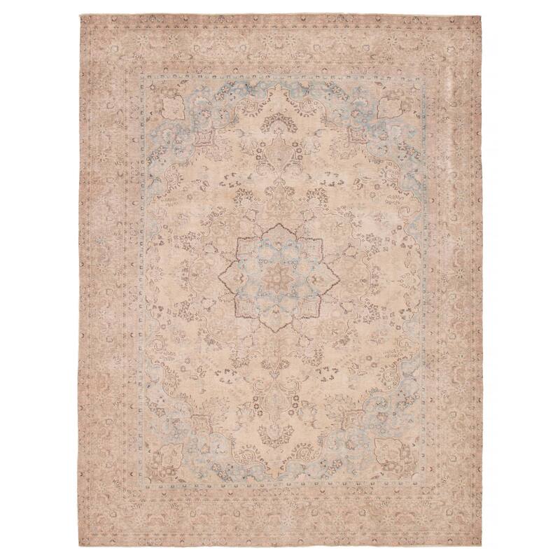 ECARPETGALLERY Hand-knotted Antalya Vintage Beige Wool Rug - 9'2 x 12'2 - Beige - 9'2 x 12'2
