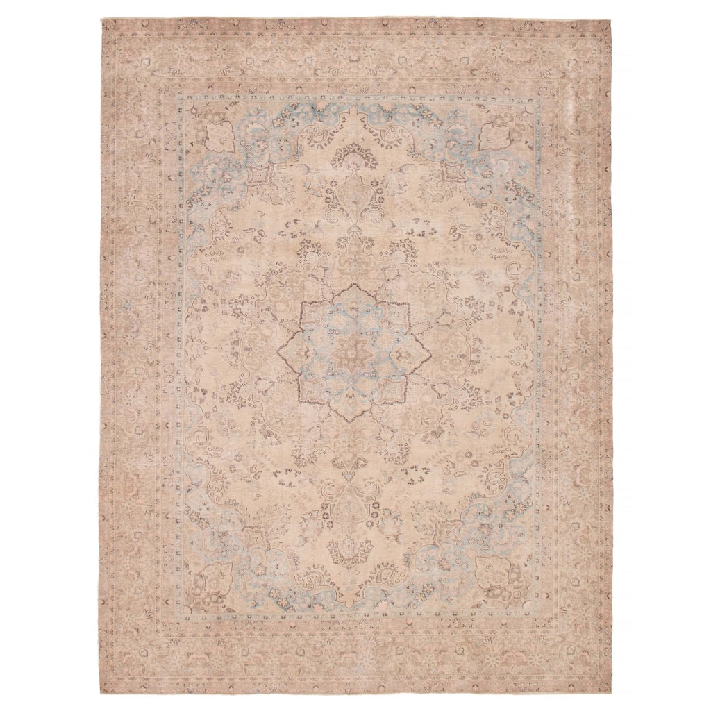 ECARPETGALLERY Hand-knotted Antalya Vintage Beige Wool Rug - 9'2 x 12'2