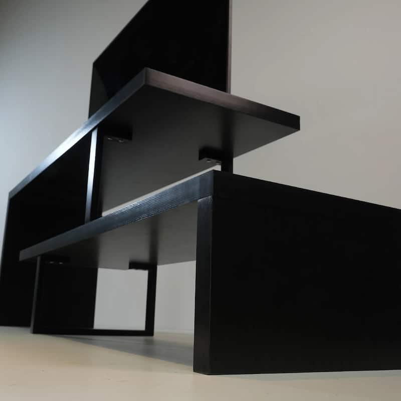 Orford Minimalist Modern MDF Wooden Shelves TV Console Entertainment Stand with Iron Legs Low Maintenance