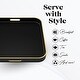 preview thumbnail 3 of 4, American Atelier Black Serving Square Tray with Gold Trimming & Handles - Black/Gold - 13.3 x 13.3 in
