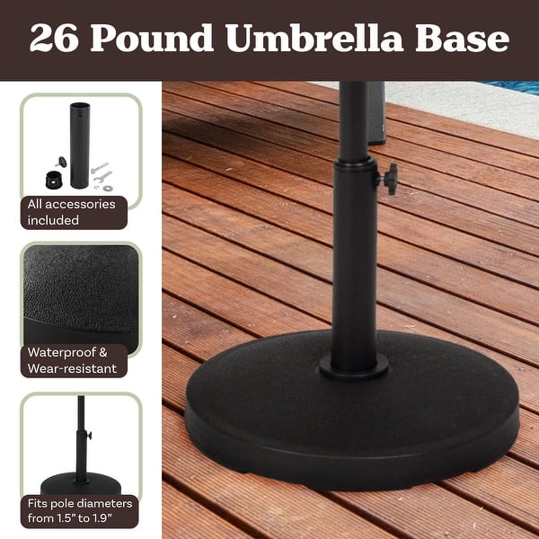 Pure Garden Outdoor Umbrella Base, Black