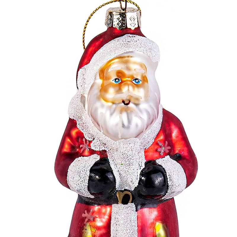 Santa Claus Glass Christmas Tree Ornament - 2.6 х 2.3 х 5.5" 