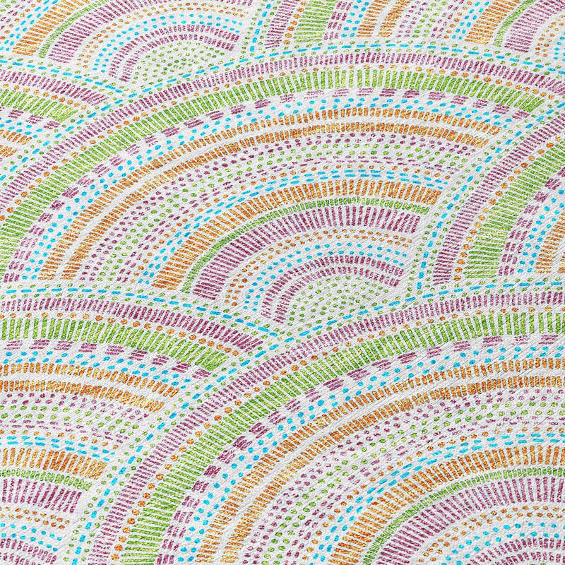 Machine Washable Indoor/ Outdoor Modern Mosaic Chantille Rug