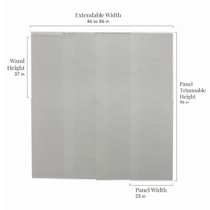 CHICOLOGY Adjustable Sliding Panels, 4-Rail Track, Vertical Blinds, Pation Door Curtain, Room Divider