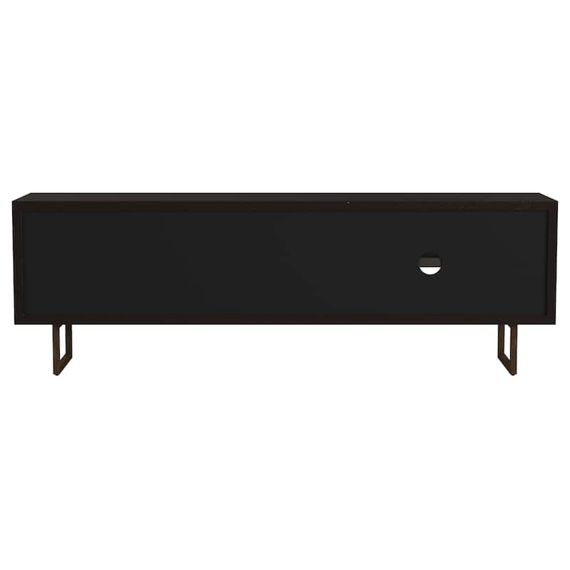 Marsden 2-Door Mango Wood 70" TV Stand Charcoal Black